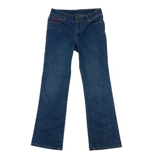 Y2K Faded Glory Girls Bootcut Jeans Sz 12 Rhinestone‎ Butterfly Rose Embroidered